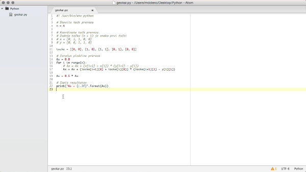 013 - Geometrijske karakteristike - seznam seznamov