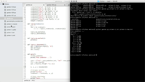 023 - Geometrijske karakteristike - različni podatki
